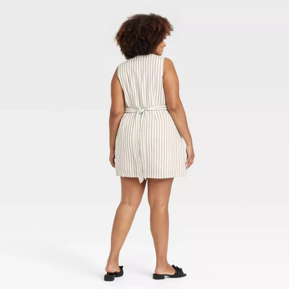 a new day Cream and Beige Striped Mini Dress - Picture 2 of 3